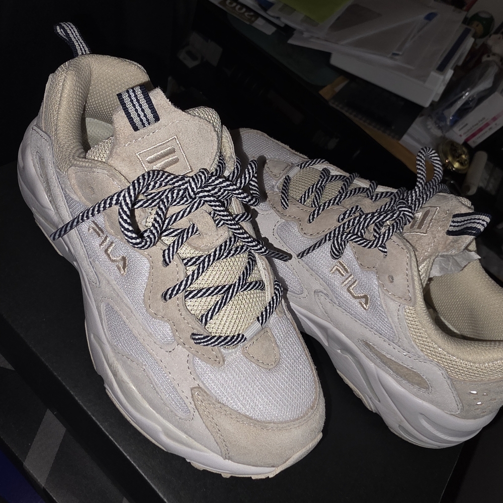Fila Cream and White Sneakers